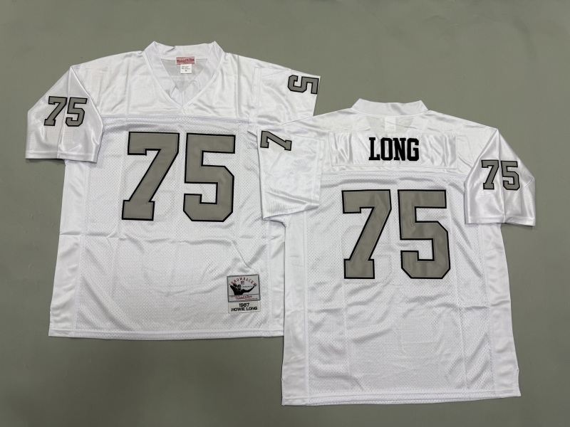 Men 2025 Nike Oakland Raiders #75 Long white Throwback Limited NFL Jersey style 001->oakland raiders->NFL Jersey